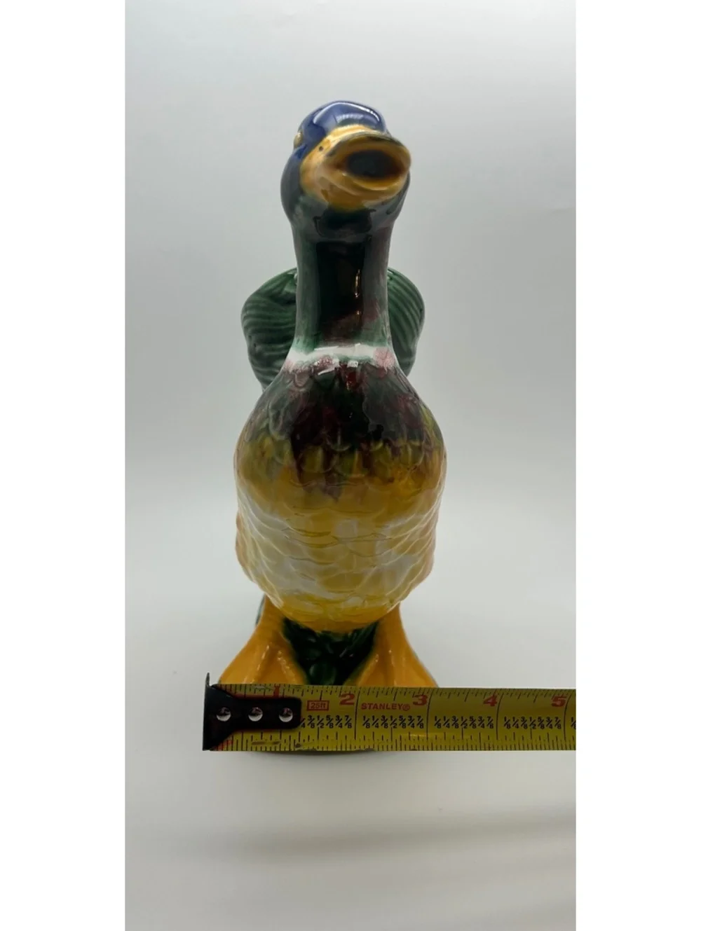 Vintage Ceramic Duck Pitcher by MCM Portuguese Artist F. Mendes